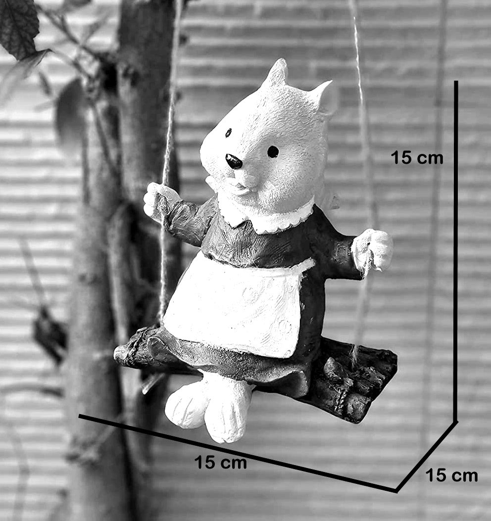 Poly-Resin Hanging Decor for Garden, Home, Gift (Chef Squirrel)
