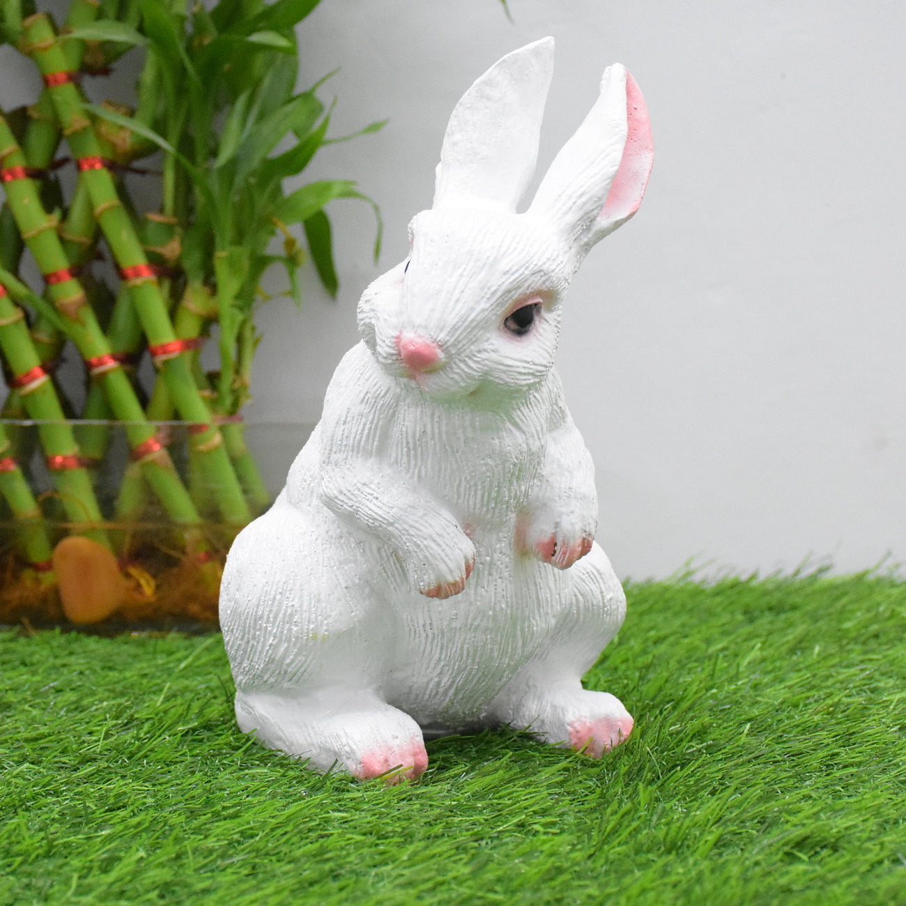 Rabbit Statue For Garden and Home(Hands Up, 21cm)
