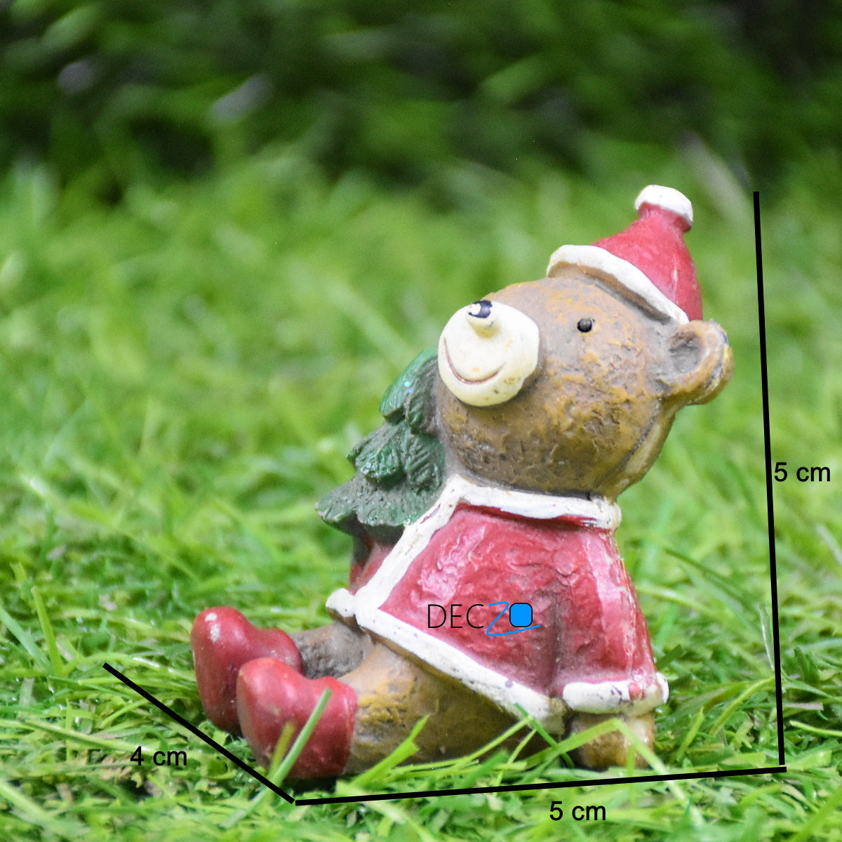 Miniature Bear as Santa, Christmas, Anniversary, Garden Decor, Table Decor, Gift, Dashboard