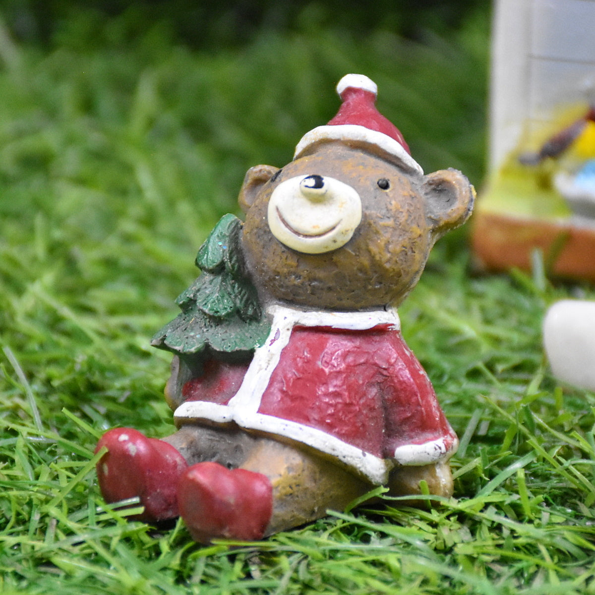 Miniature Bear as Santa, Christmas, Anniversary, Garden Decor, Table Decor, Gift, Dashboard