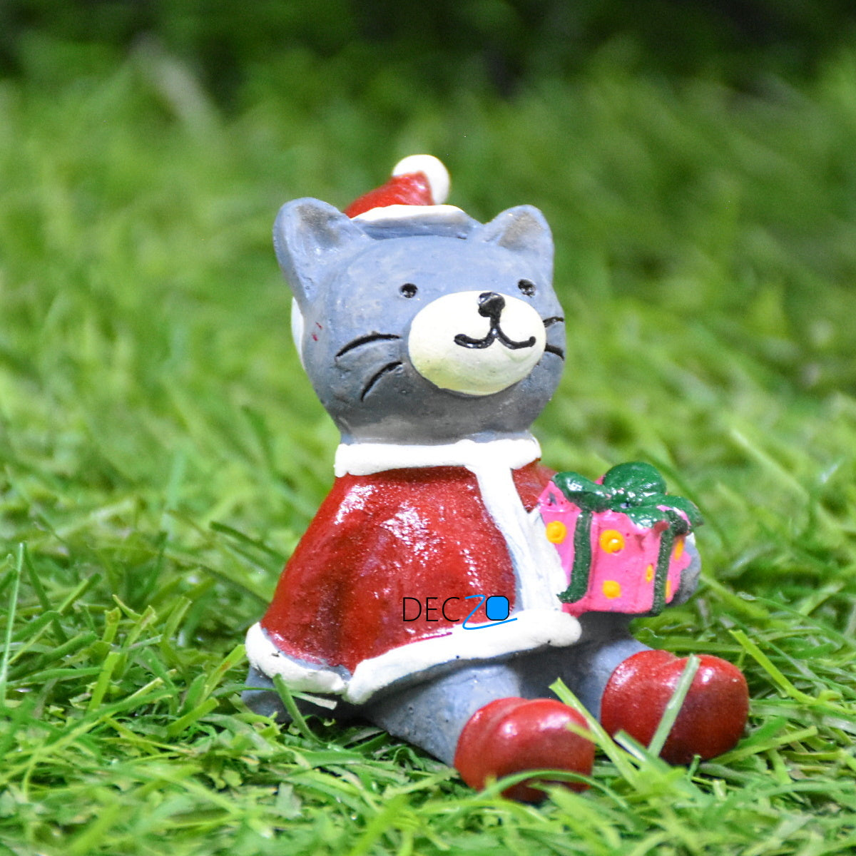 Miniature Cat as Santa, Christmas, Anniversary, Garden, Table, Gift, Dashboard