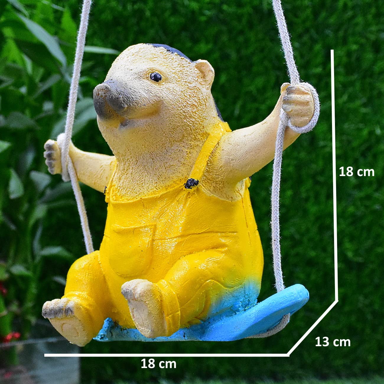 Poly-Resin Hanging Decor for Garden, Home, Gift (Swing Hedgehog)