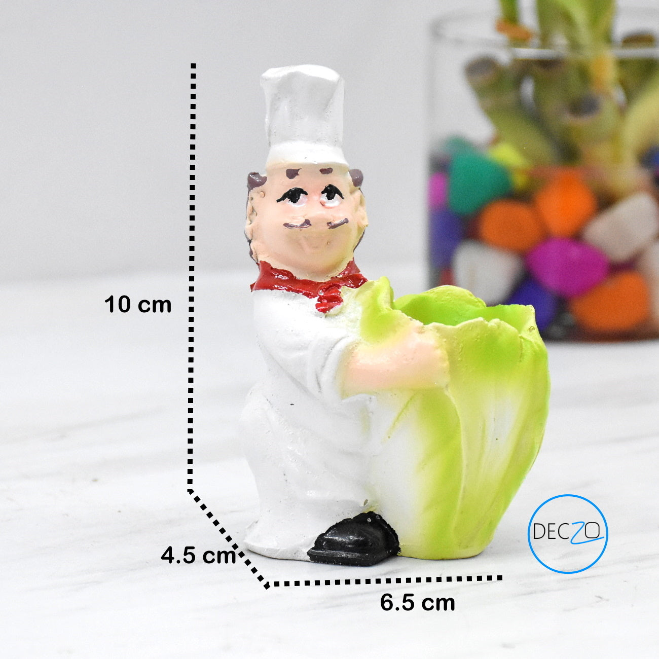 Chef Holding Cabbage and Sweet Corn Toothpick Holder for Dining Table (Set of 2)