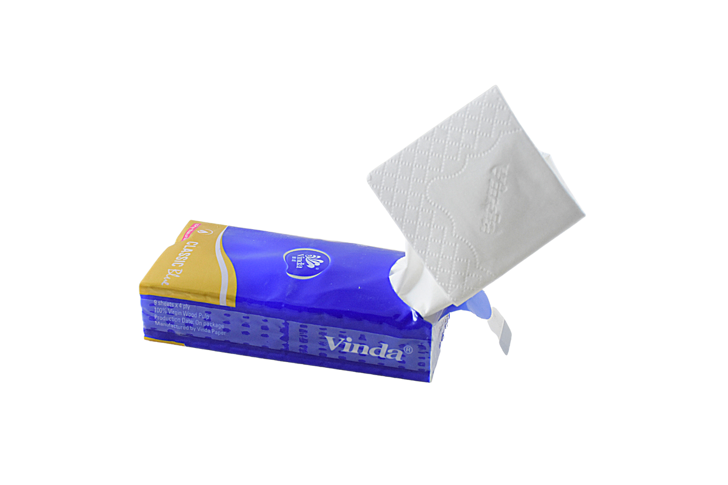Vinda Classic Blue 4ply Pocket Tissue : Pack of 10 Bundles - Deczo