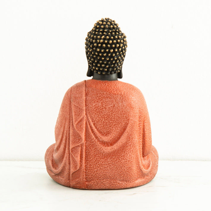 Handcrafted Meditating Buddha Statue : Orange Color - Deczo