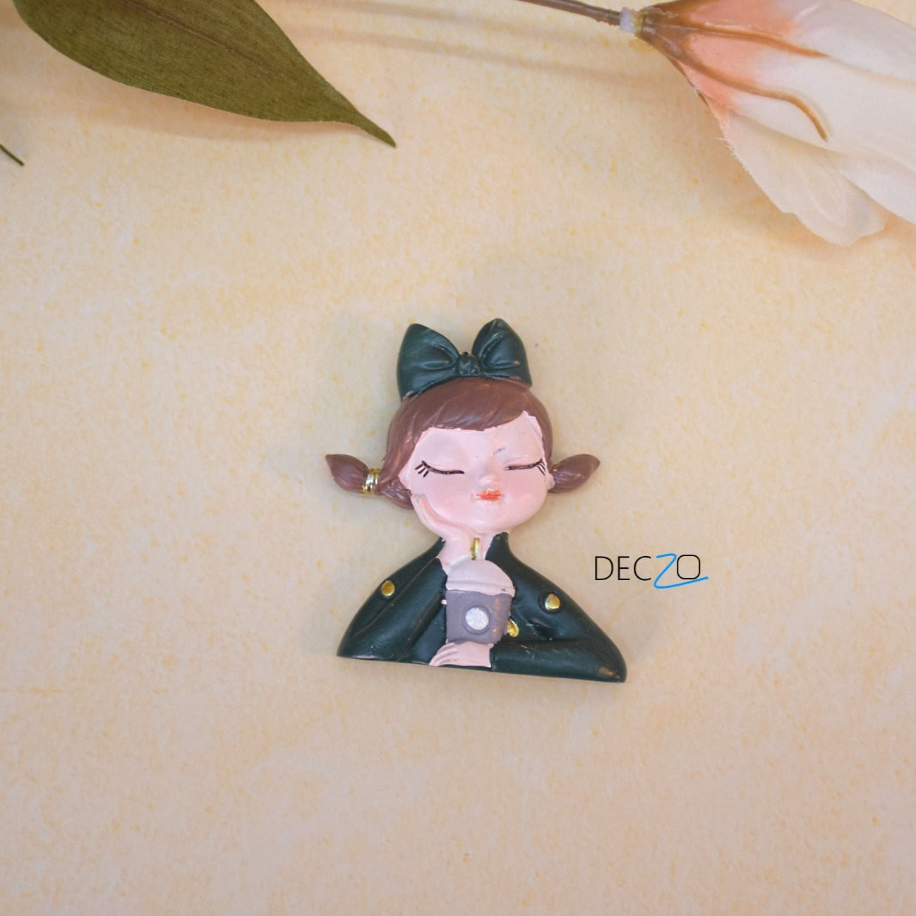 Thinking Girl Resin Miniature for Wall decor, Fridge, Paper Weight, Gift - Deczo