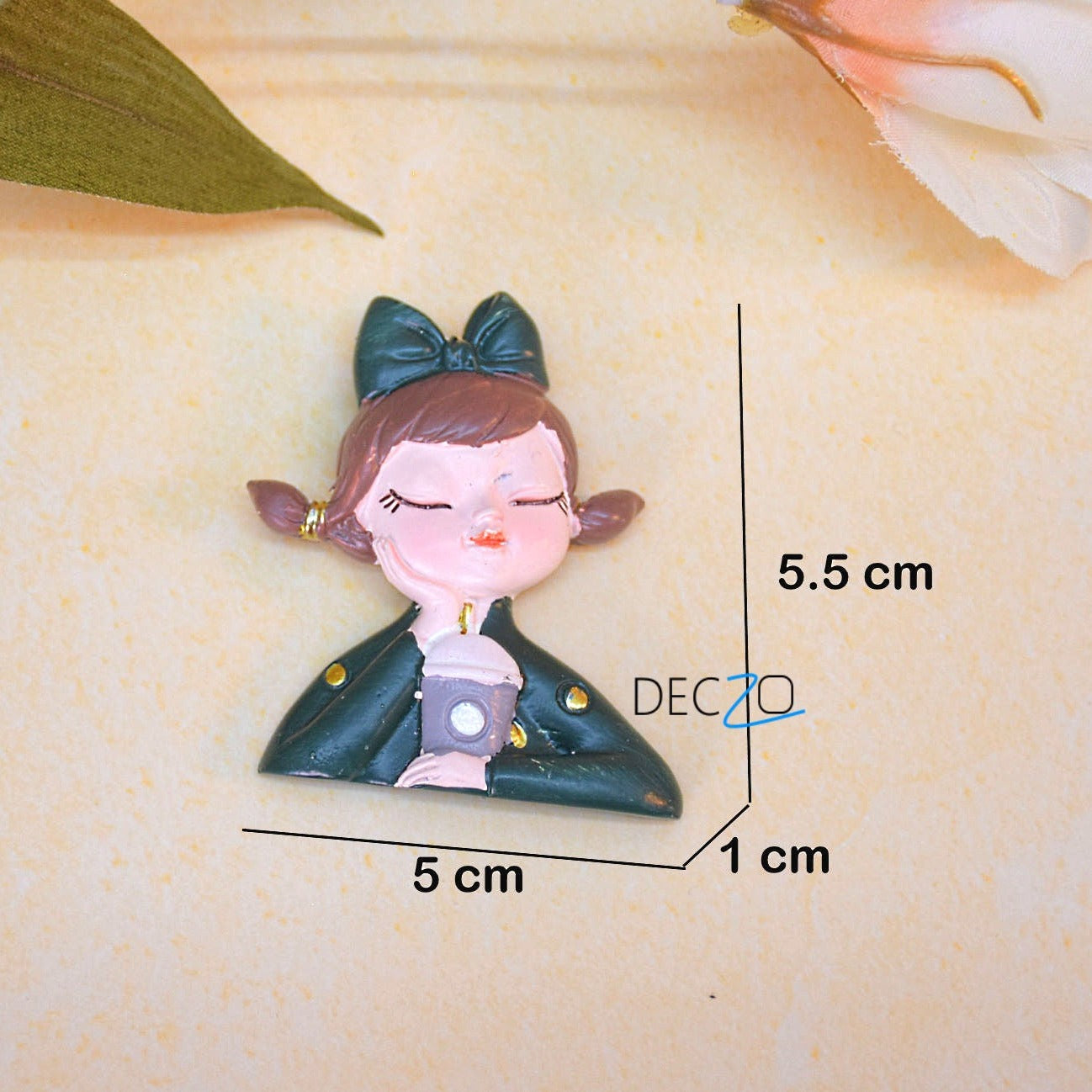 Thinking Girl Resin Miniature for Wall decor, Fridge, Paper Weight, Gift - Deczo