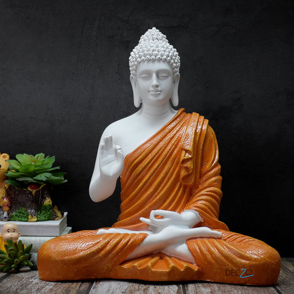 The Healing Spirit Blessing Buddha Statue : 1.25 Feet,Orange – Deczo