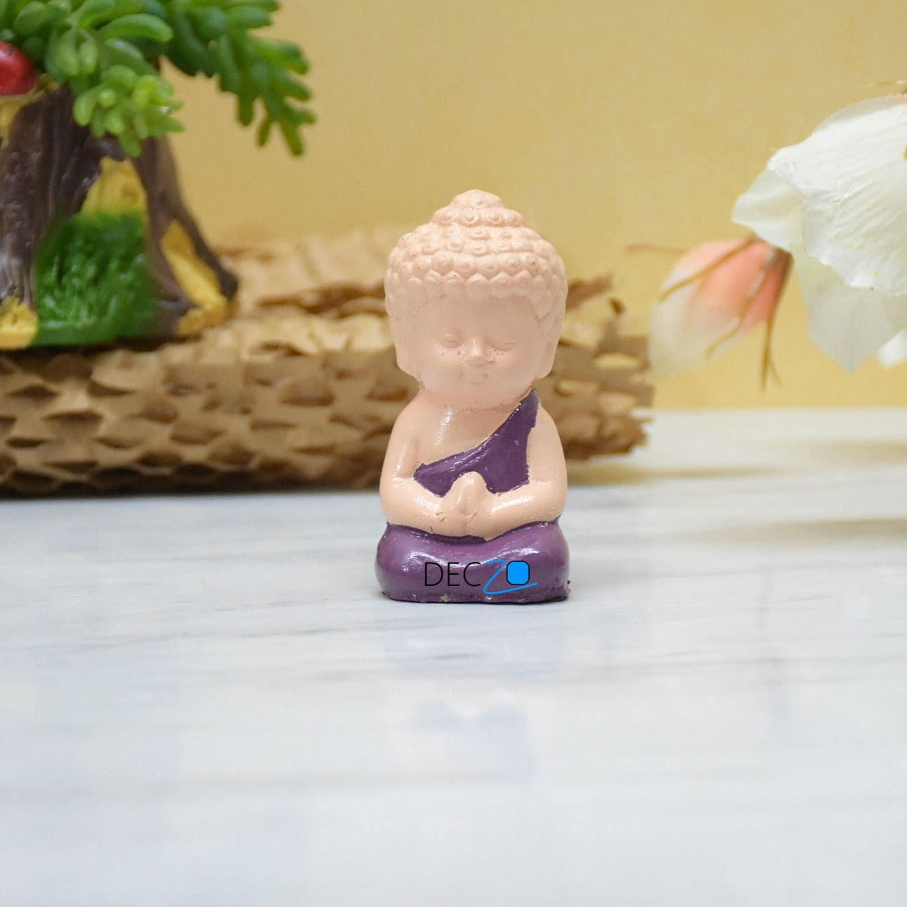 Cute Child Buddha miniature for Table, Return Gift, Dashboard: Bege Purple - Deczo