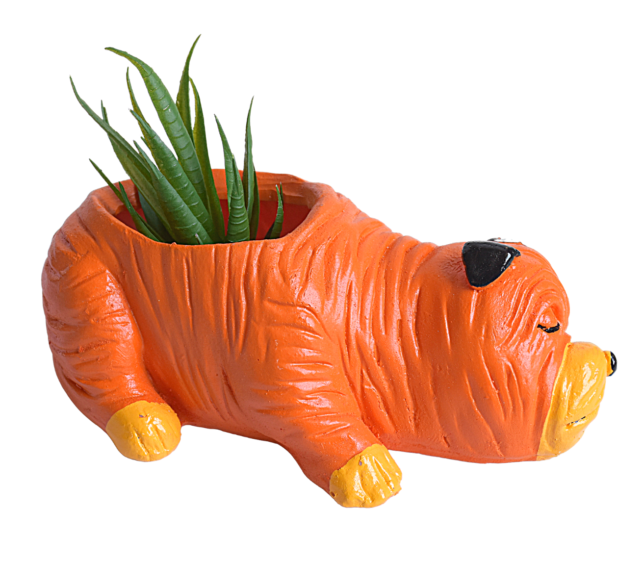 Sleeping Orange Dog Resin Succulent Pot for Garden,Decor, Kids Room,Gift - Deczo