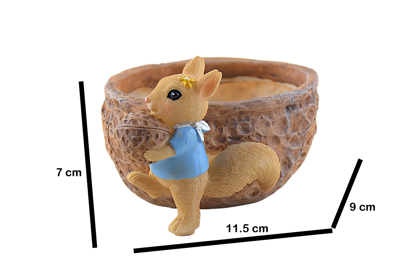 Squirrel Eating Walnut Resin Pot for Succulents - Deczo