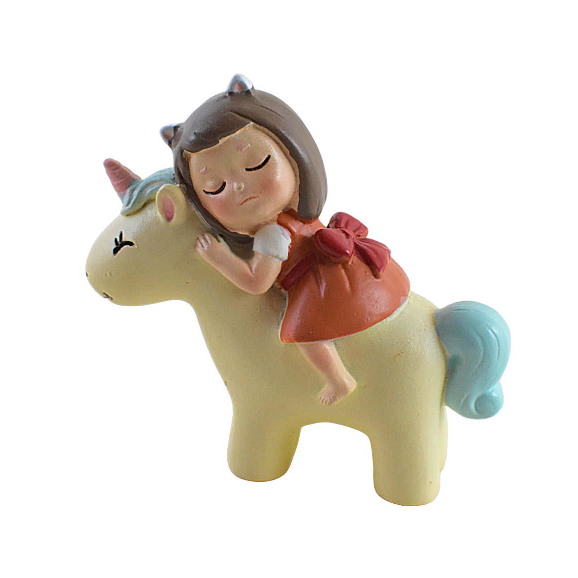 Miniature Girl on Unicorn Decor - Deczo
