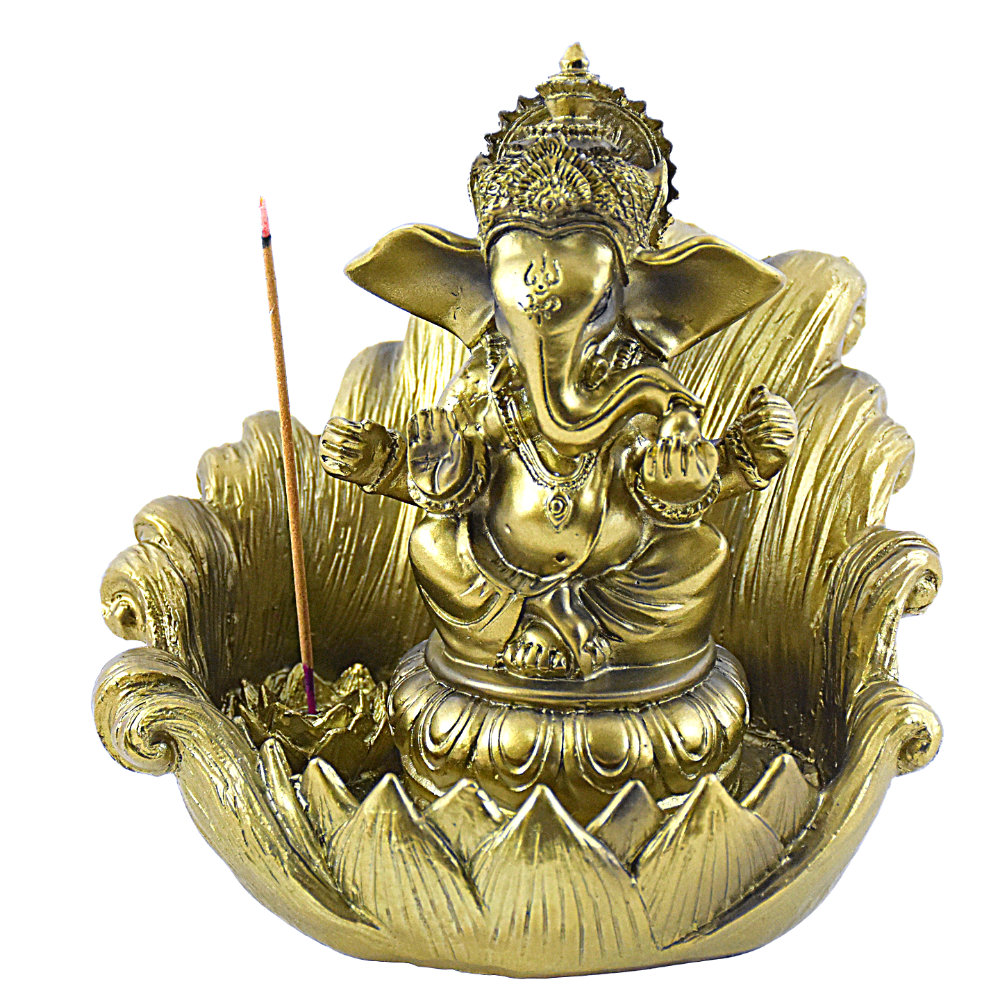 Golden Ganesha Incense Holder - Deczo