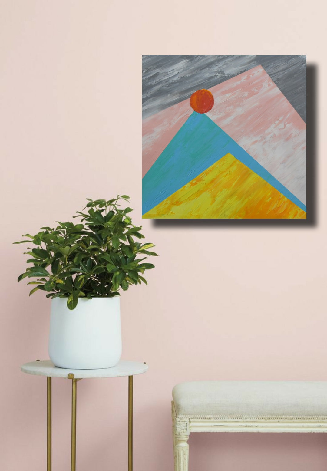 Geometry, Acrylic on Canvas, Handmade Wall Painting - Deczo