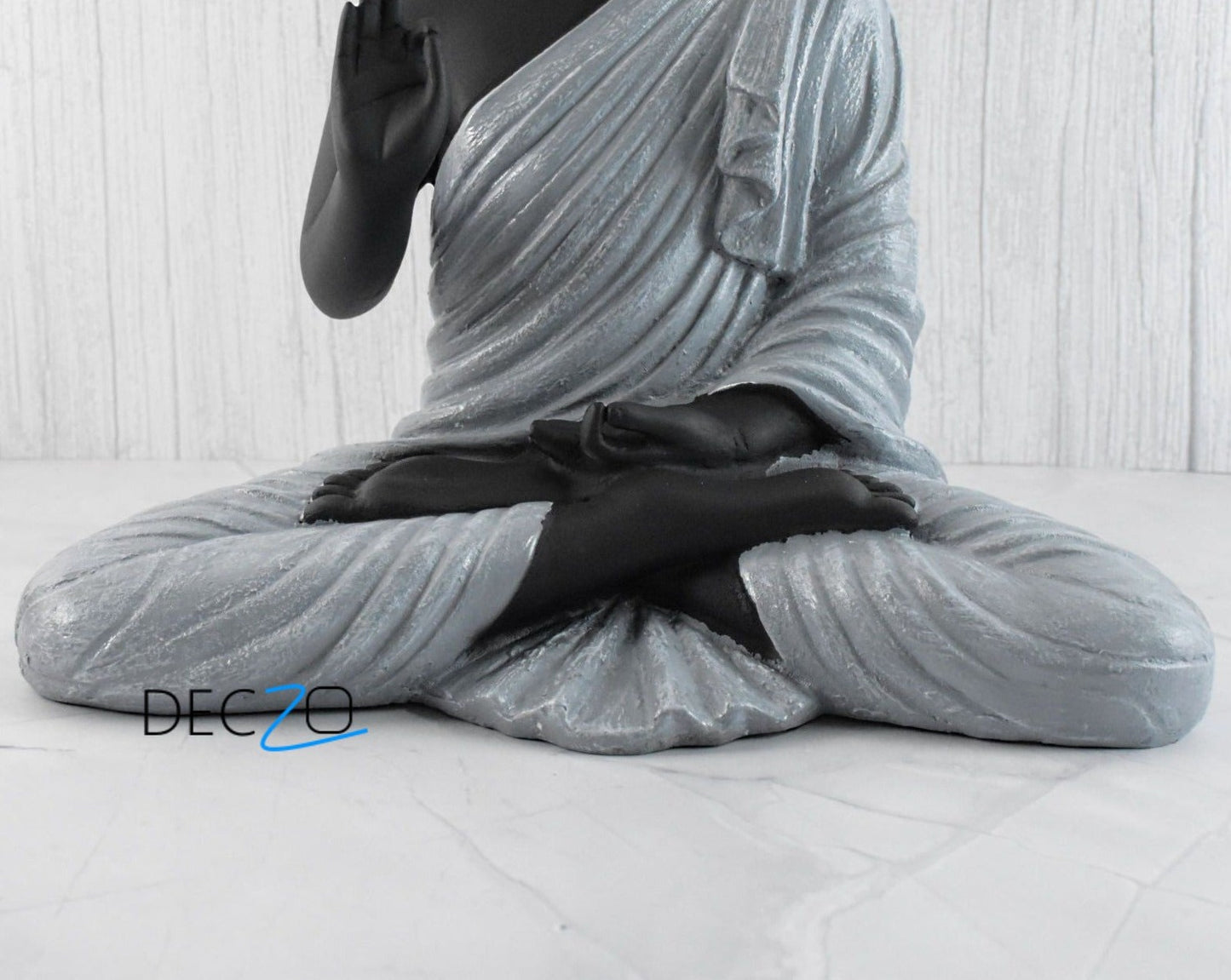 Big Size Meditating Buddha Idol : Grey - Deczo
