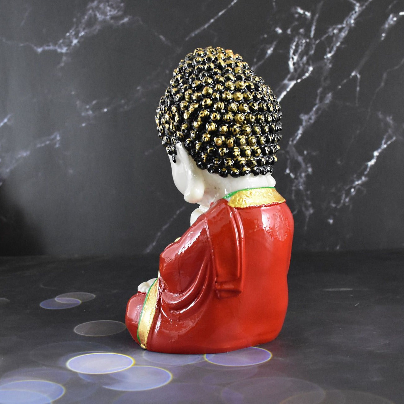 Marbel Buddha in Thinking Position : Red - Deczo