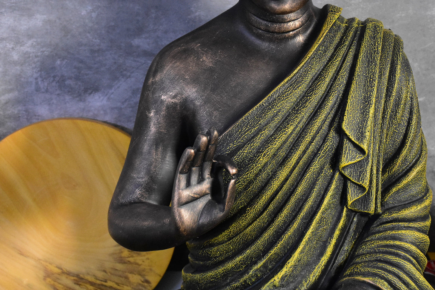 2 Feet Serene Blessing Buddha Idol- Rustic Green