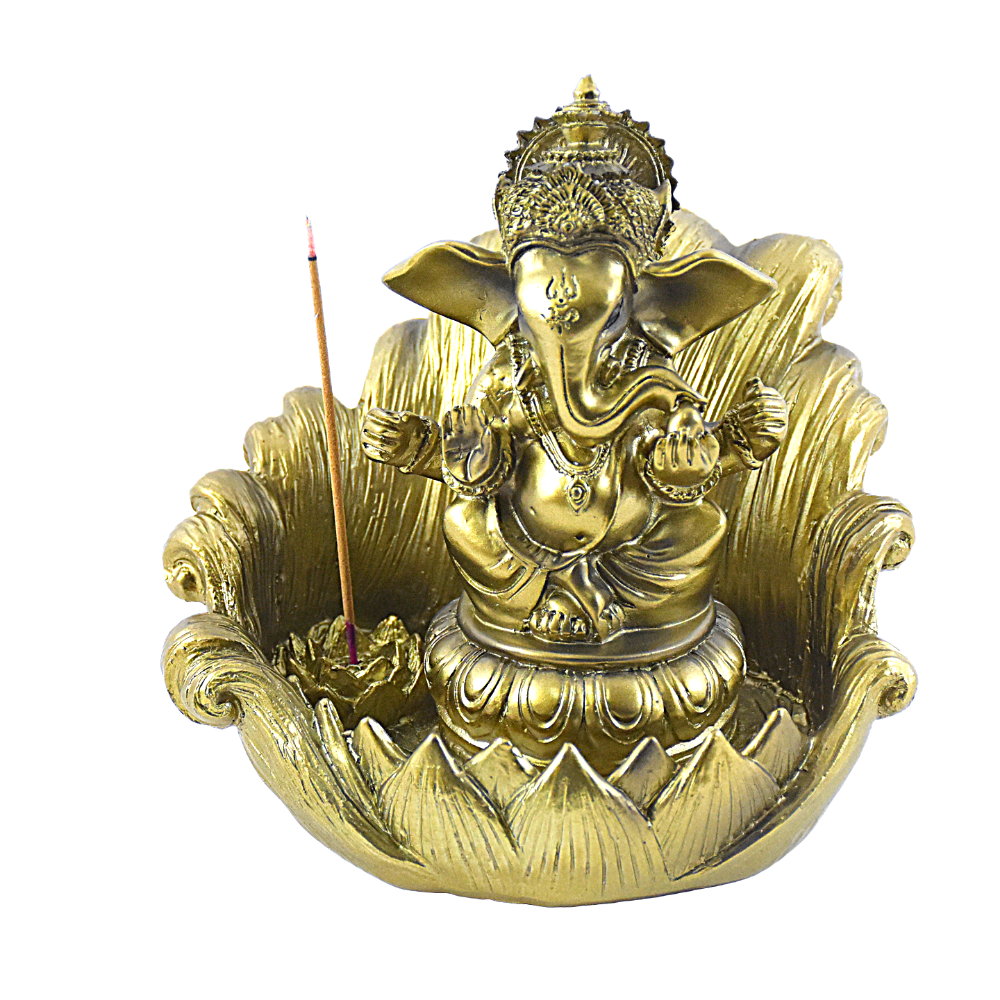 Golden Ganesha Incense Holder - Deczo