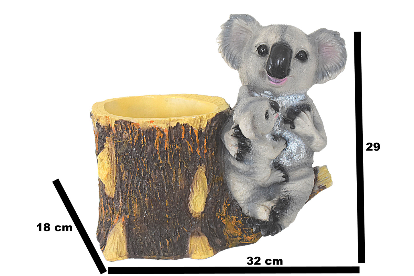 Koala Bear Sitting On Tree Root Resin Succulent Pot - Deczo