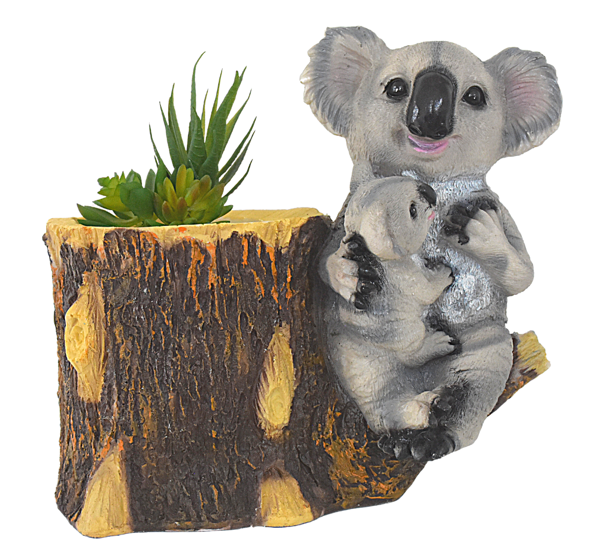 Koala Bear Sitting On Tree Root Resin Succulent Pot - Deczo