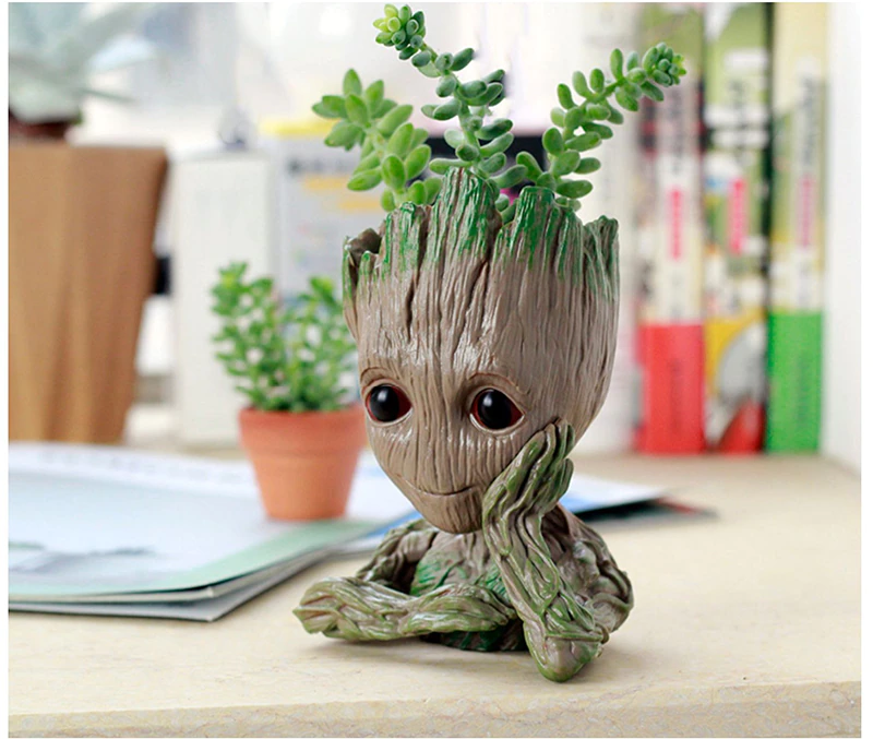 groot with succulents Thinking Groot Resin Planter Pot for Succulents