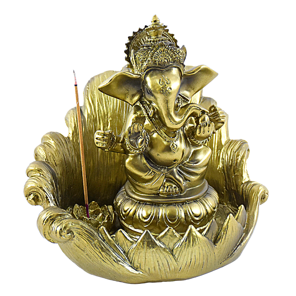 Golden Ganesha Incense Holder - Deczo