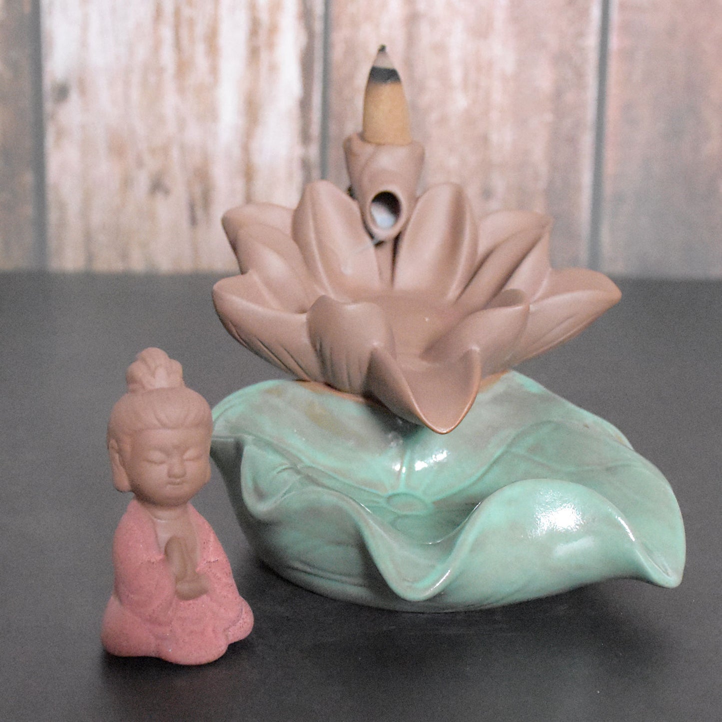 Buddha Lotus Incense Stick Holder & Backflow Burner - deczo