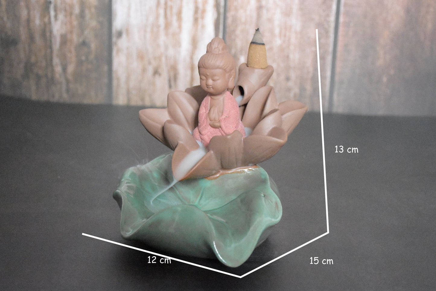 Buddha Lotus Incense Stick Holder & Backflow Burner - deczo