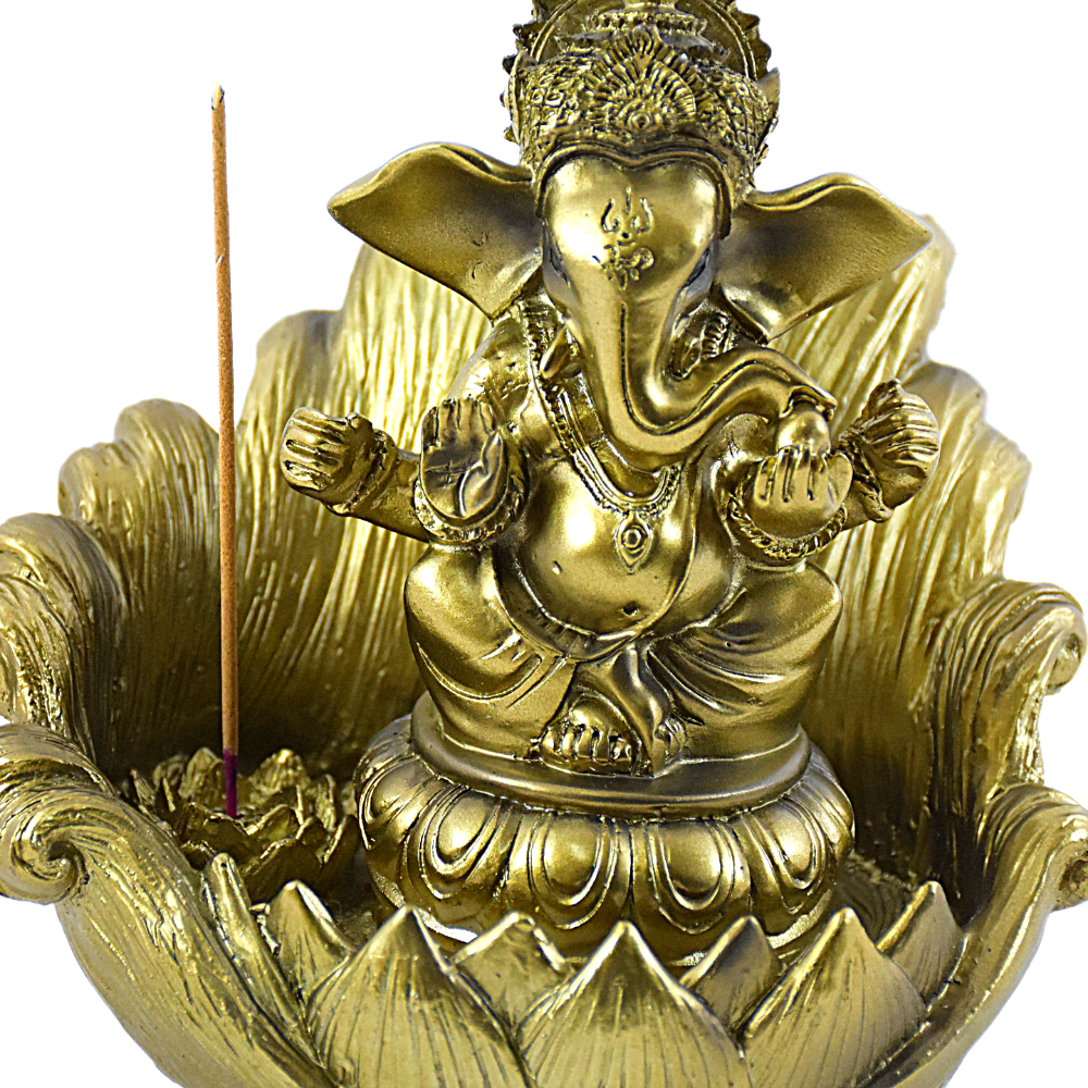 Golden Ganesha Incense Holder - Deczo