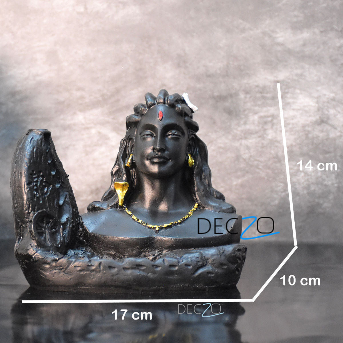 Adiyogi Dyana Mudra Incense Holder (17cm X 14 cm X 10 cm) - Deczo