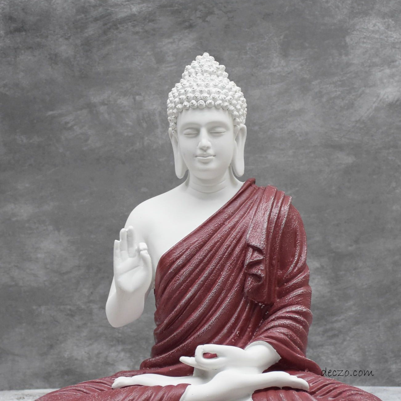 Big Size Meditating Buddha Idol : Maroon - Deczo