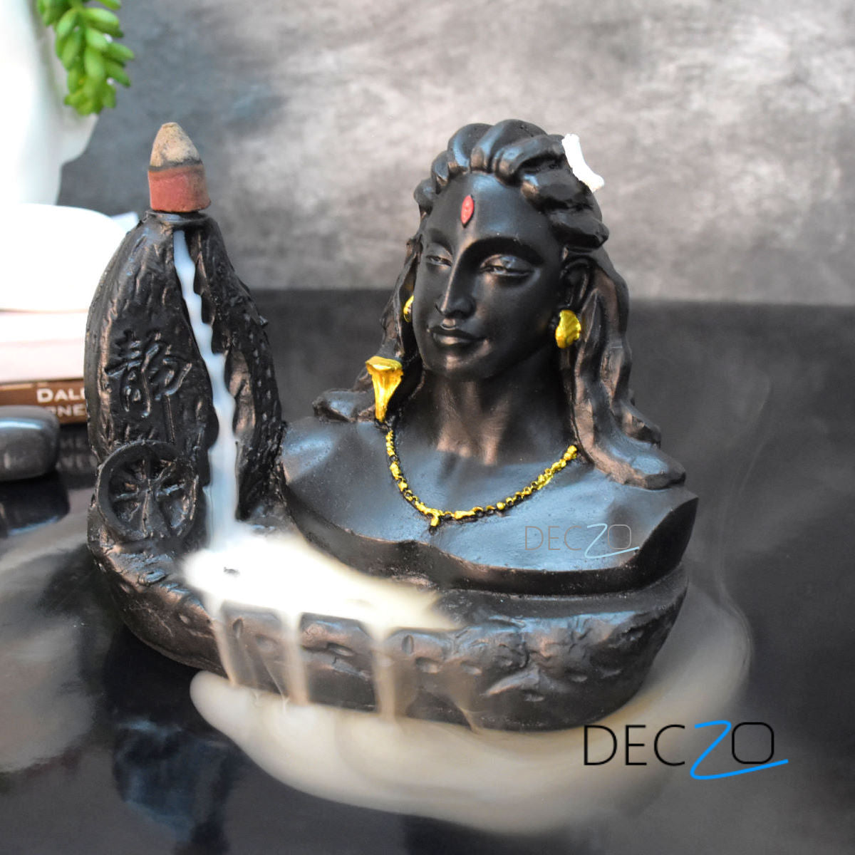 Adiyogi Dyana Mudra Incense Holder (17cm X 14 cm X 10 cm) - Deczo