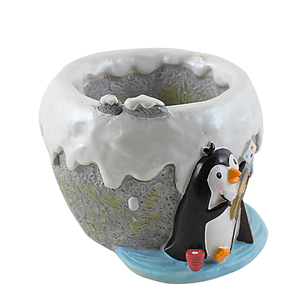 Cute Penguin Painting Resin Succulent Pot - Deczo