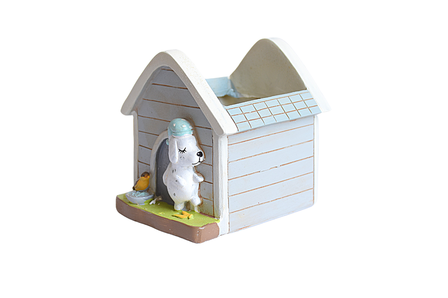 Hut with Puppy and Bird Resin Succulent Pot for Garden,Decor, Kids Room,Gift - Deczo