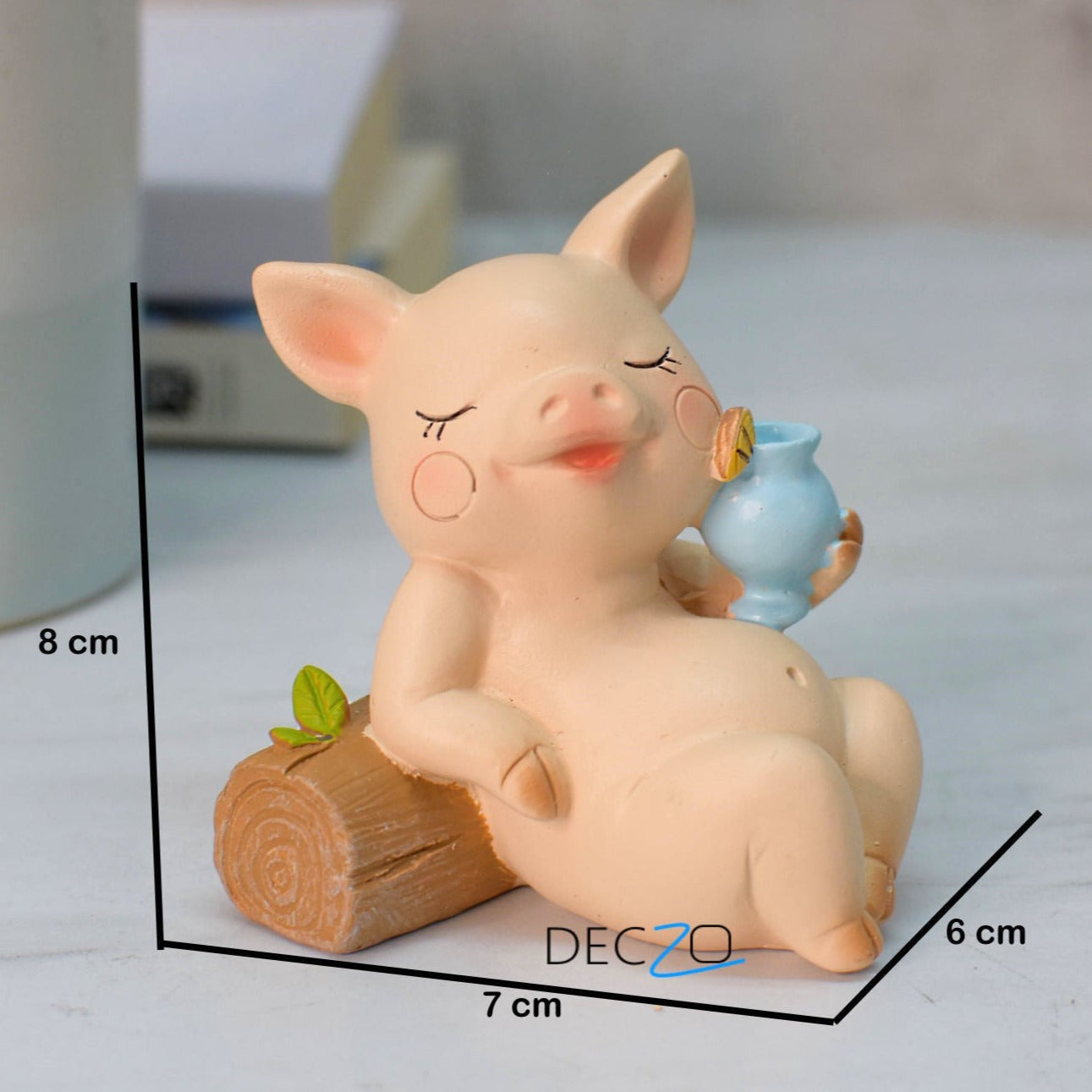 Cute Pig Resting Miniature - Deczo