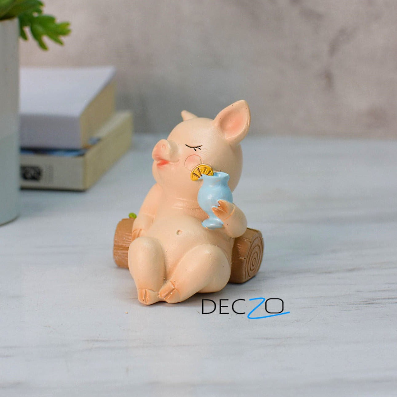 Cute Pig Resting Miniature - Deczo