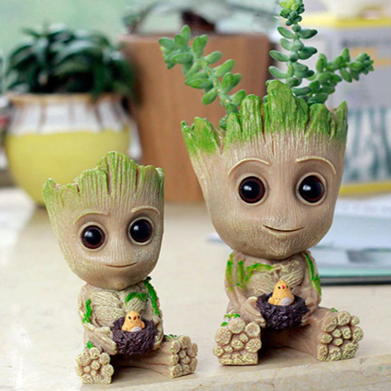 groot succulent Big Groot and Baby Groot with Nest Resin Pot Combo