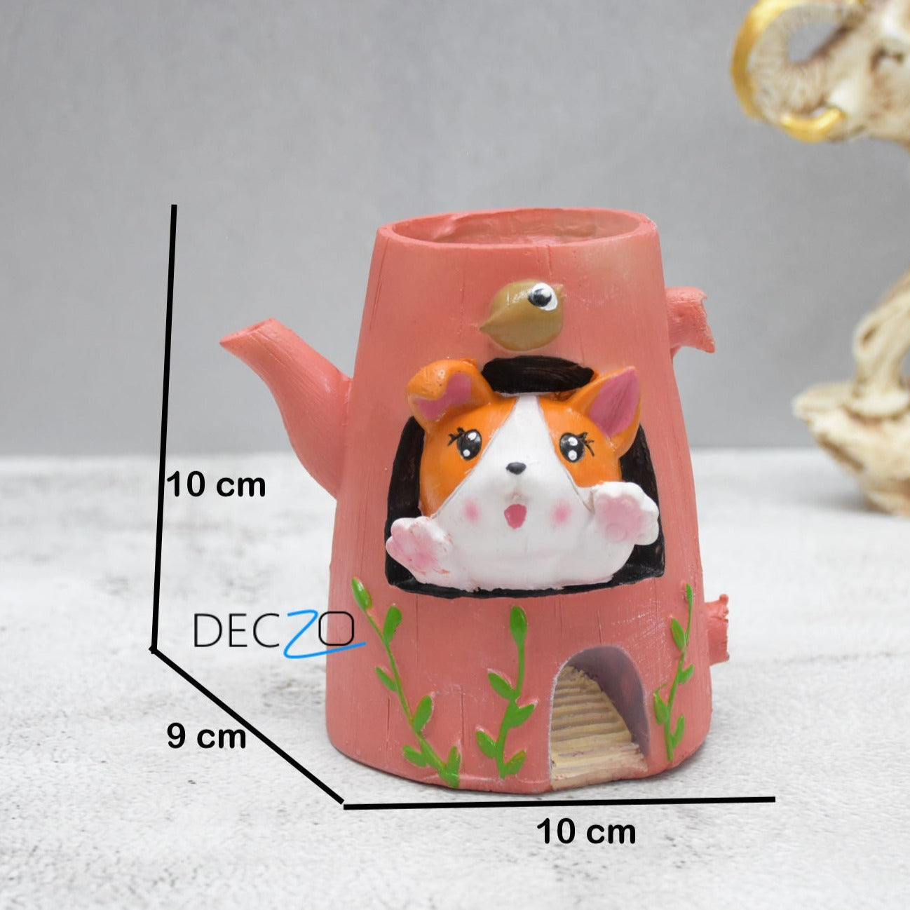 Cute Puppy In the Kettle Resin Succulent Pot - Deczo