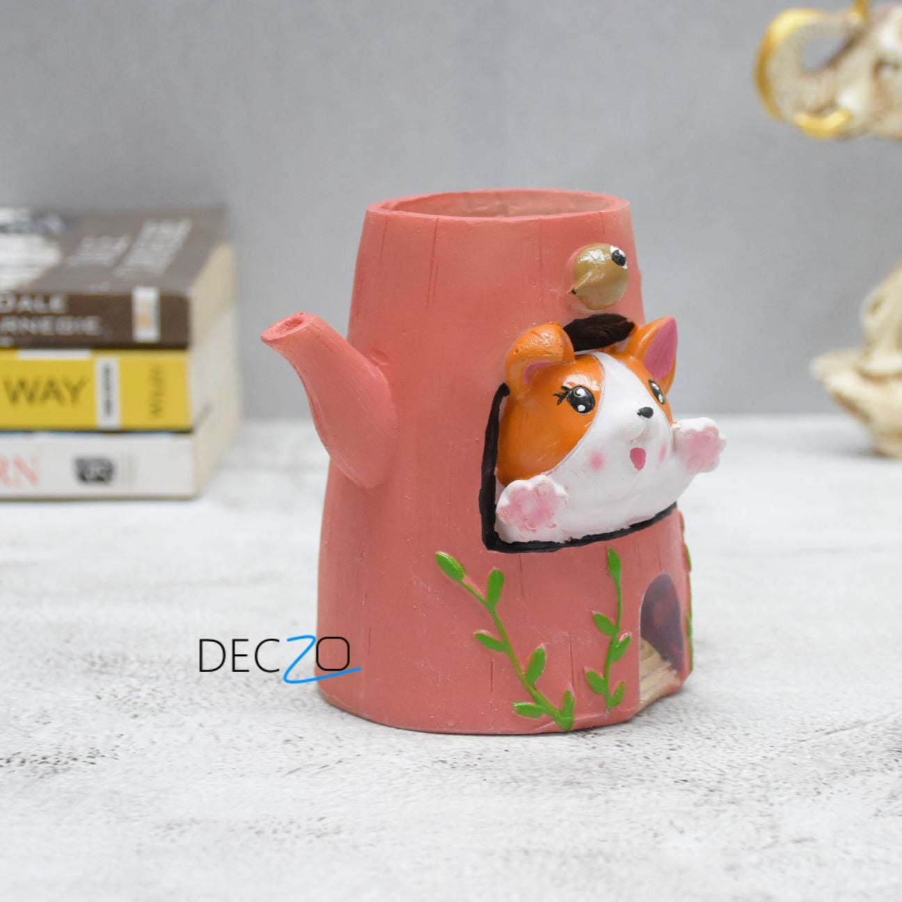 Cute Puppy In the Kettle Resin Succulent Pot - Deczo