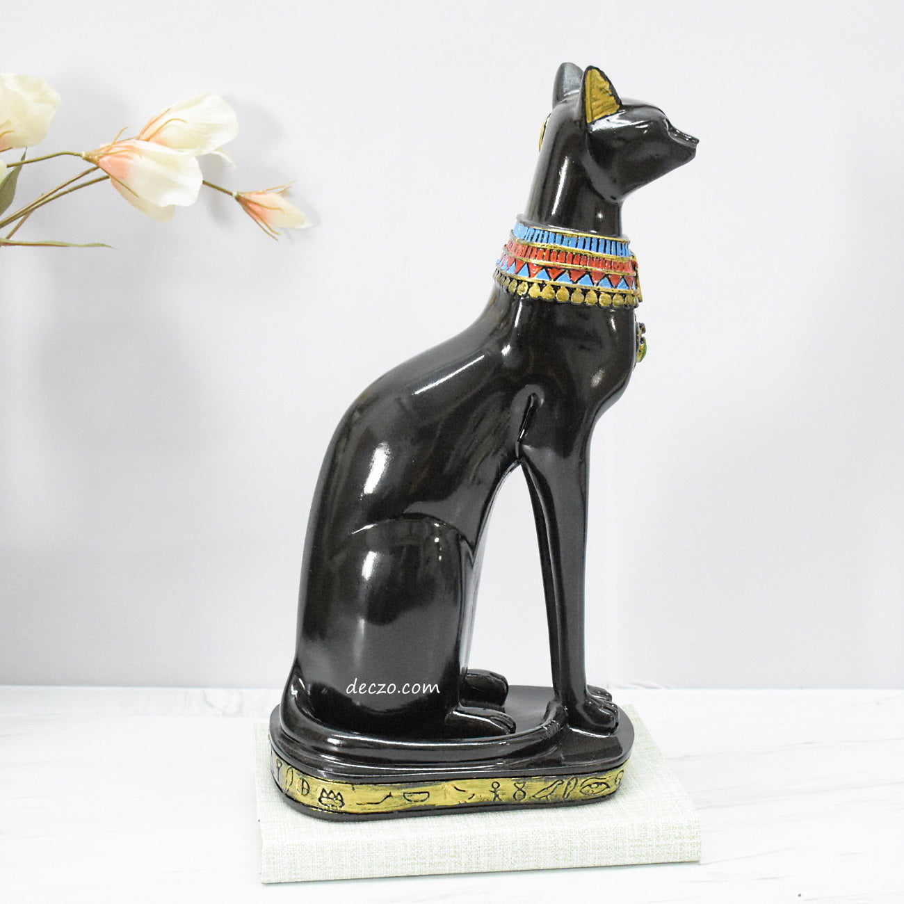 Antique Egyptian Mau showpiece for Peace and Strength : Glossy Black