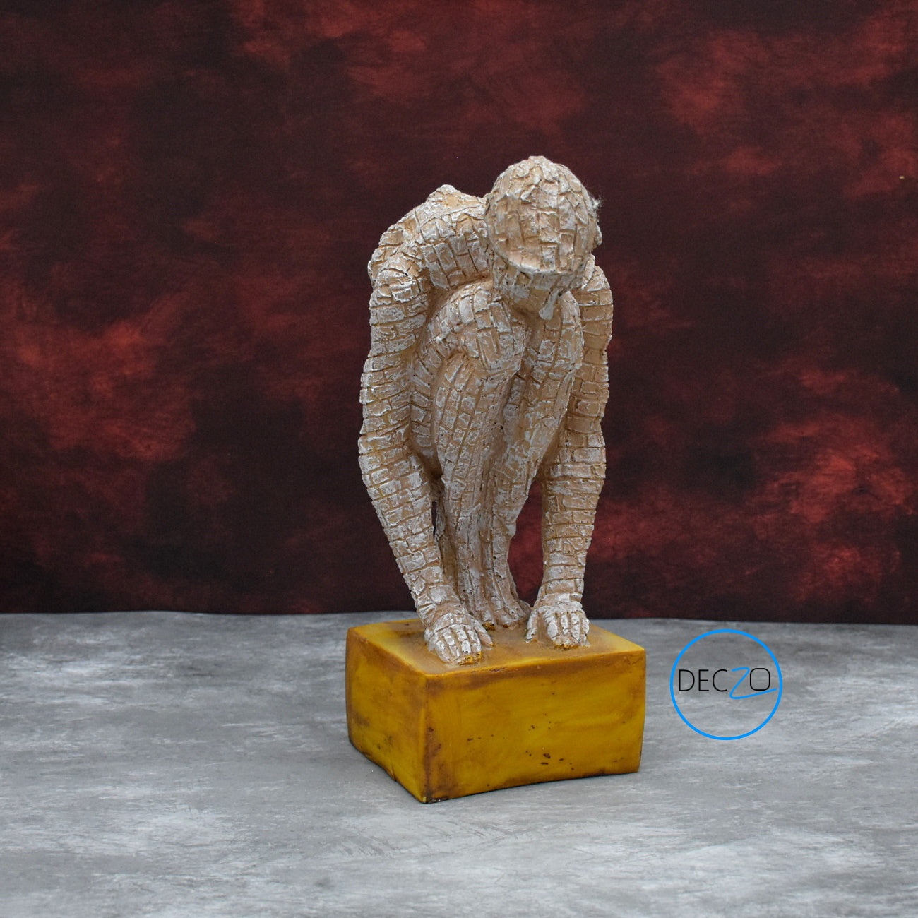 Modern Art Brick Man in Sitting Position Showpiece Table Decor, Gift