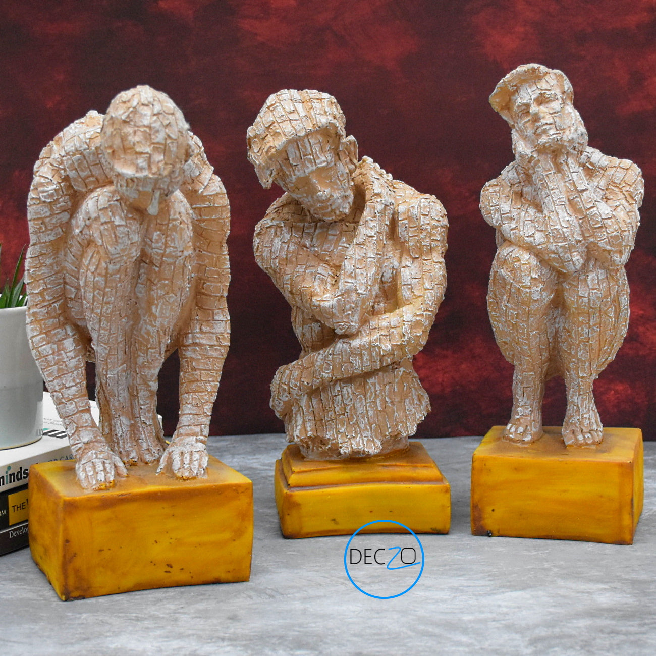 Modern Art Brick Man in Holding Position Showpiece for Table Decor, Gift