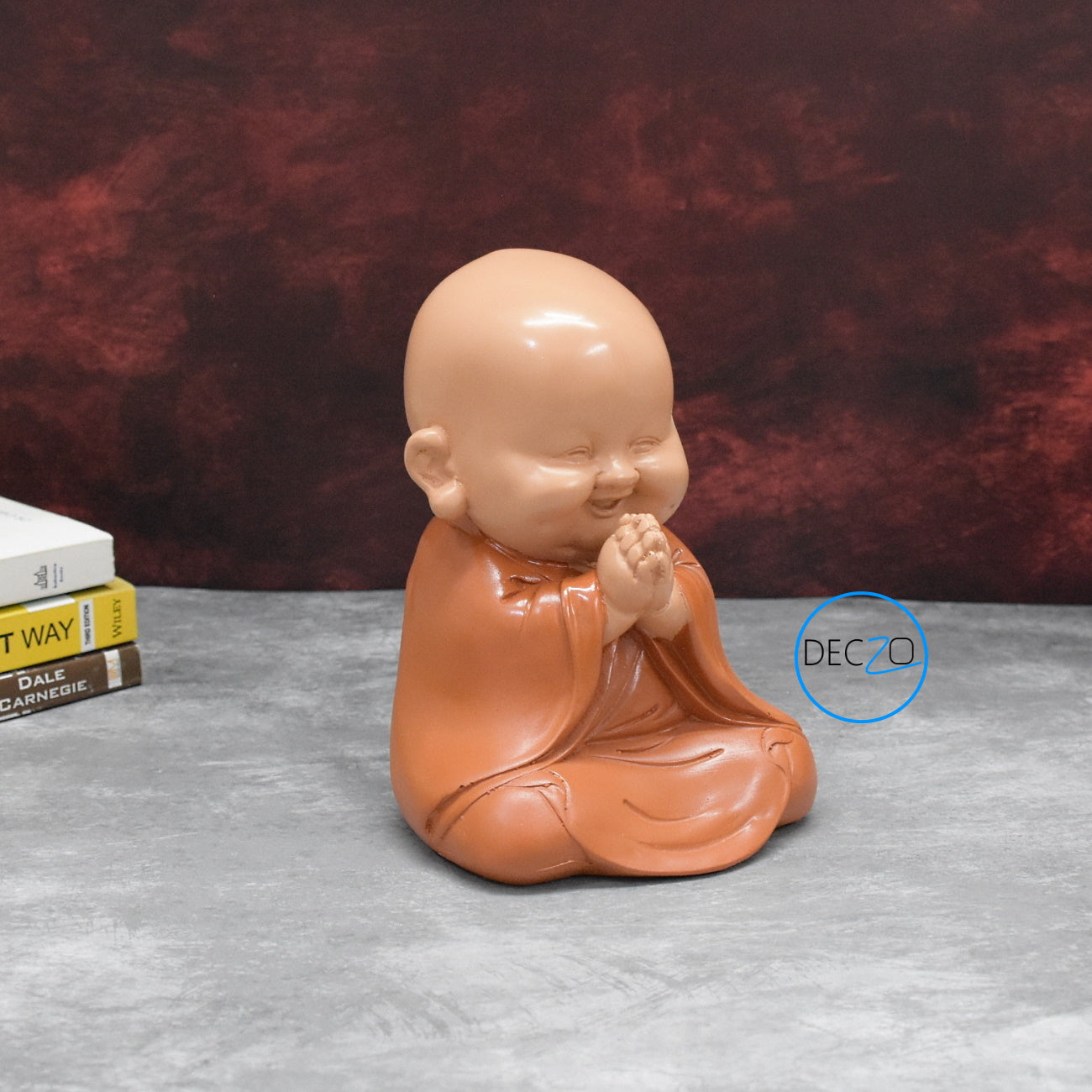 Sitting Baby Monk Showpiece : Orange