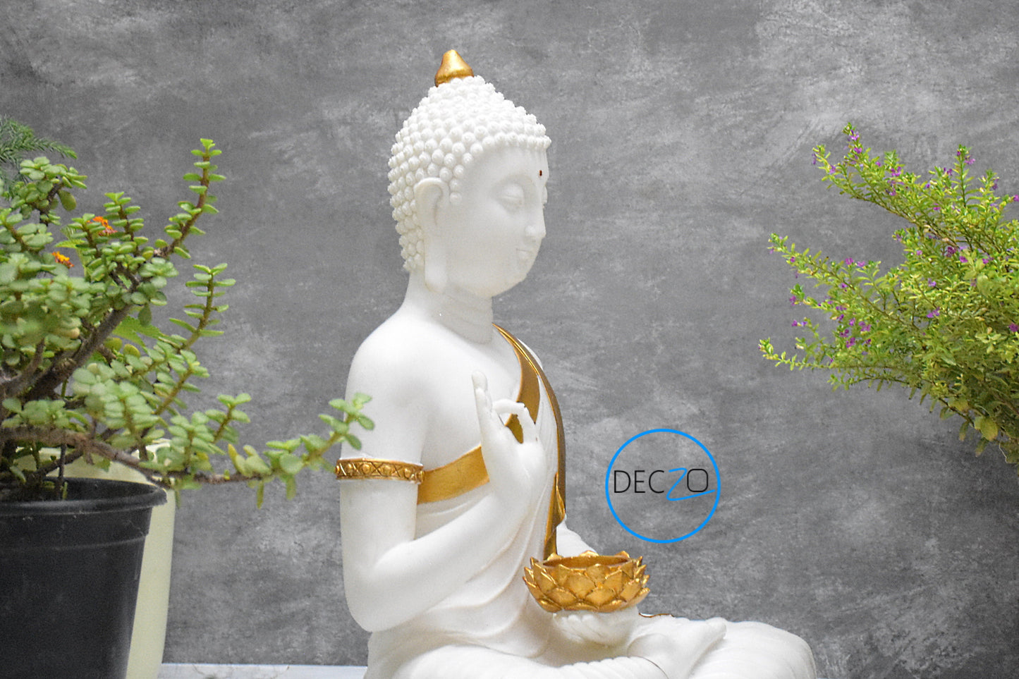 Large Moksha Buddha Statue: 1.25 Feet, White