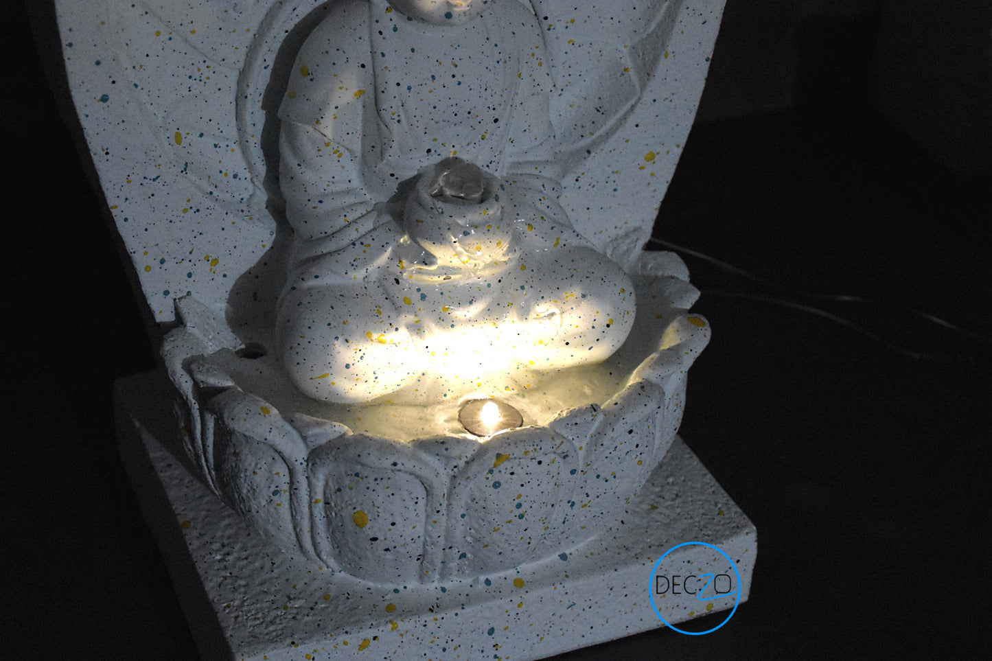 Mini Buddha Indoor Fountain : 34 CM, White