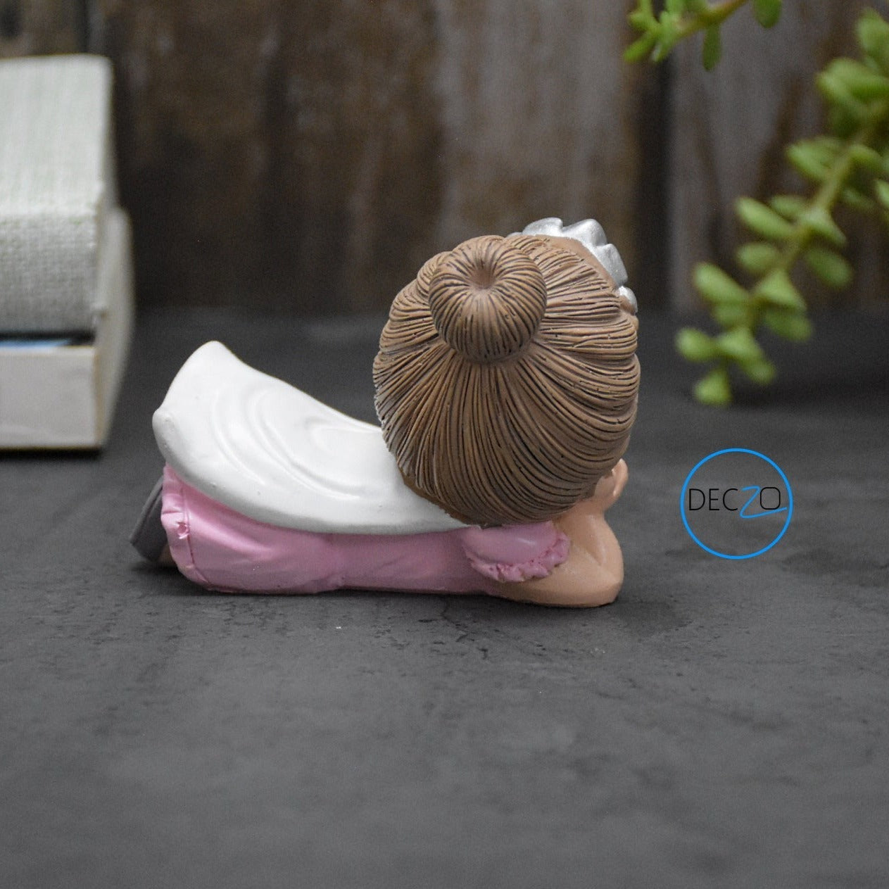 Combo of Flying Crown Girl and Boy Resin Showpieces