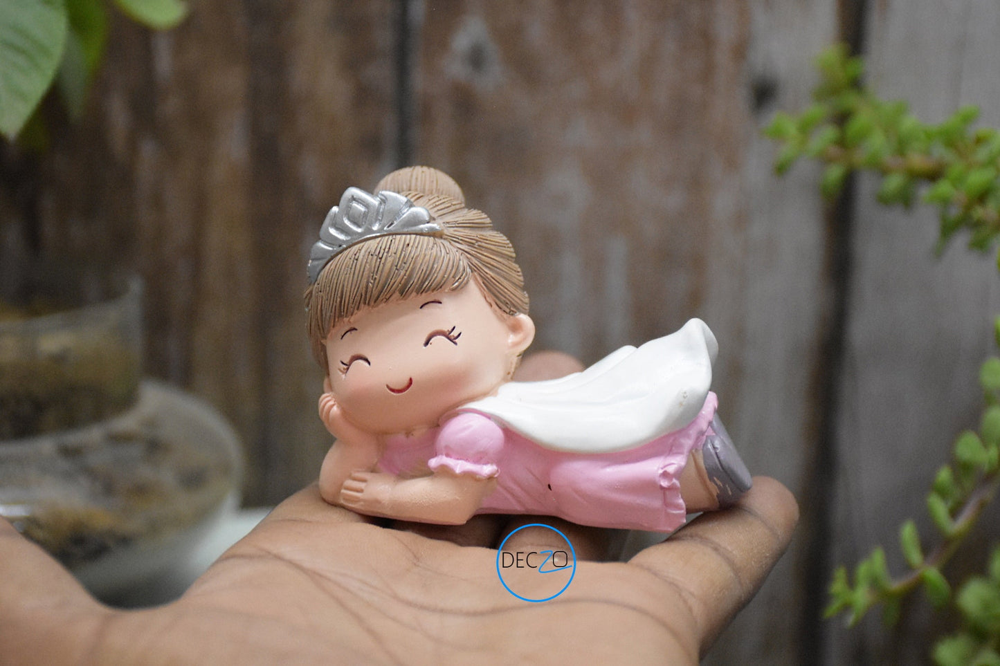 Combo of Flying Crown Girl and Boy Resin Showpieces