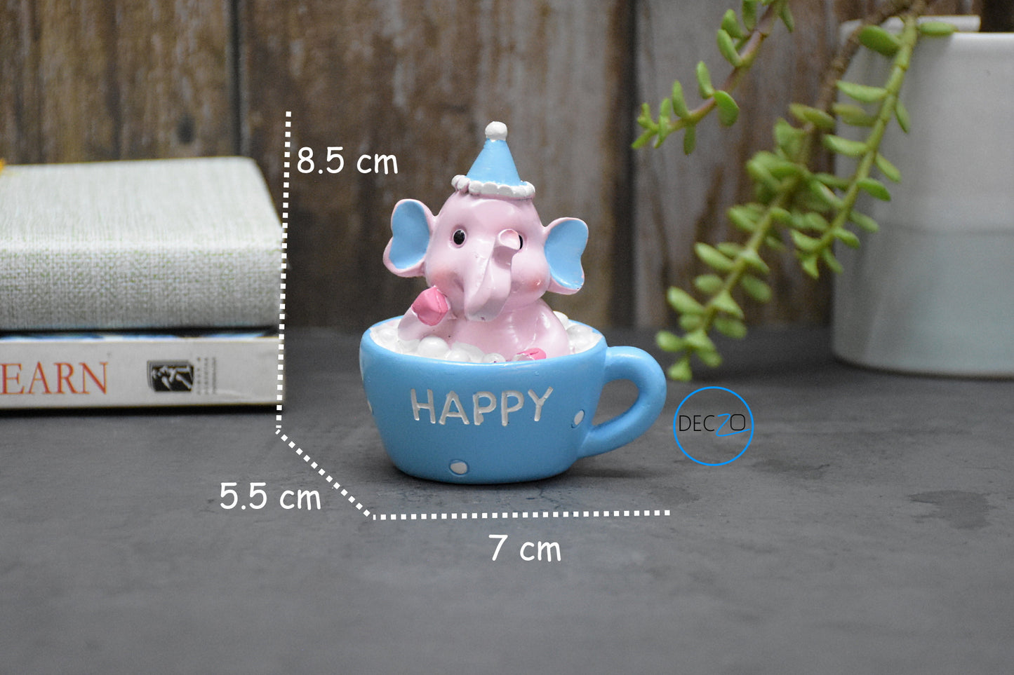Baby Elephant Sitting in Mug Showpiece