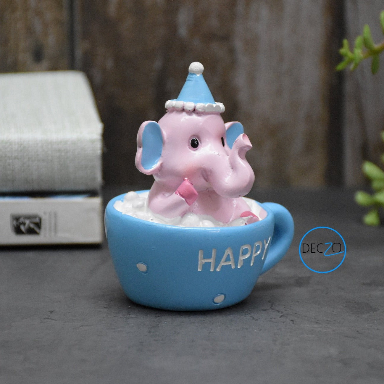 Baby Elephant Sitting in Mug Showpiece