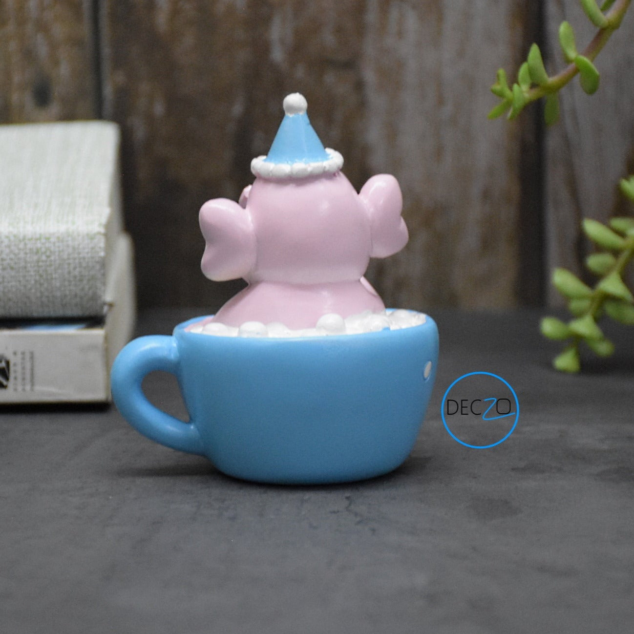 Baby Elephant Sitting in Mug Showpiece
